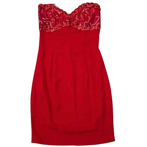 Vintage Jessica McClintock Gunne Sax red cocktail dress size 7 - Picture 1 of 10